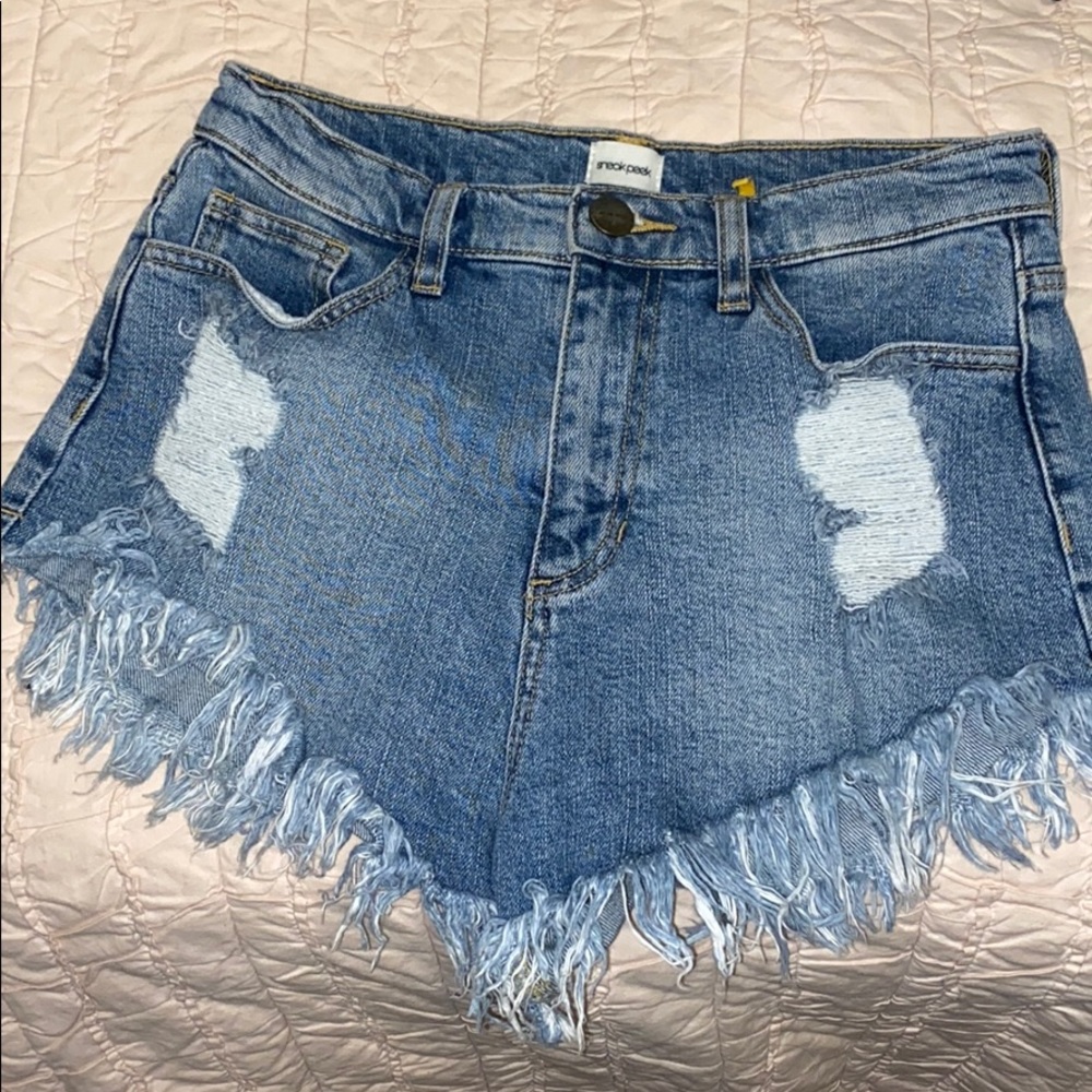 High waisted denim short shorts